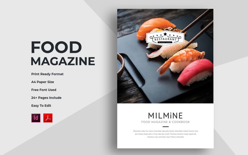 Download Фирменный стиль "Food Magazine - Corporate Identity Template" / Food Magazine - Corporate Identity Template - Фирменный стиль на тему графика food,magazine,template,company,business,corporate,products,promotions,indesign,templates,promotion,hotel,recipe,restaurants,print