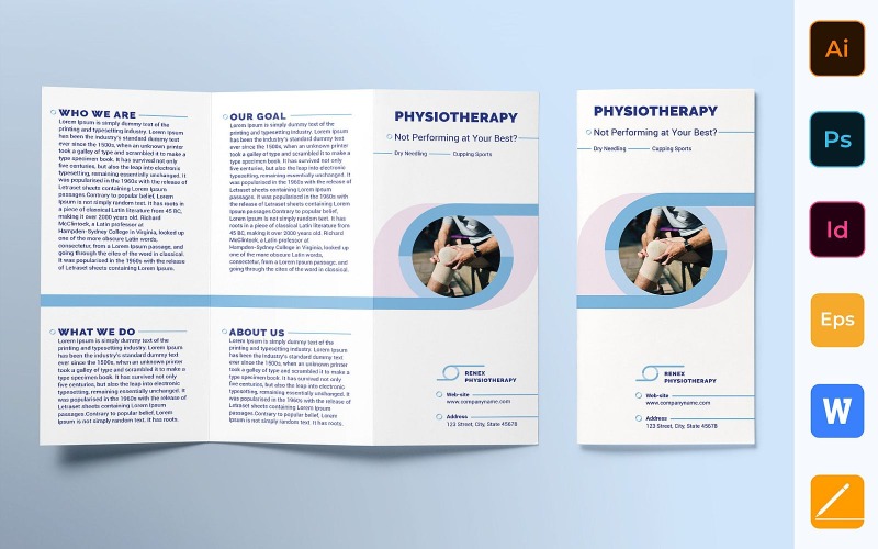 Gyógytorna brosúra Trifold - Vállalati-azonosság sablon