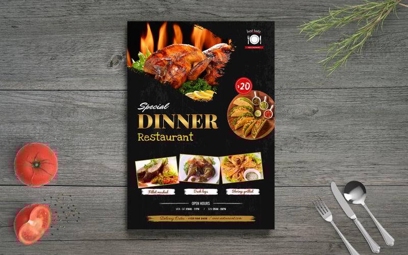 Download Фирменный стиль "Restaurant Flyer - Corporate Identity Template" / Restaurant Flyer - Corporate Identity Template - Фирменный стиль на тему графика restaurant,flyer,template,promotion,activities,restaurants,hotel,food,promotions,print,graphic,design,modern,creative,poster