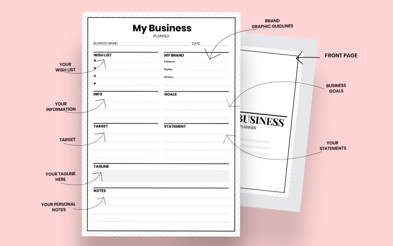 Download Фирменный стиль "Simple Business Planner - Corporate Identity Template" / Simple Business Planner - Corporate Identity Template - Фирменный стиль на тему графика simple,business,planner,minimal,daily,productivity,time,management,increase,mindfulness,personal,development,print,template,planners