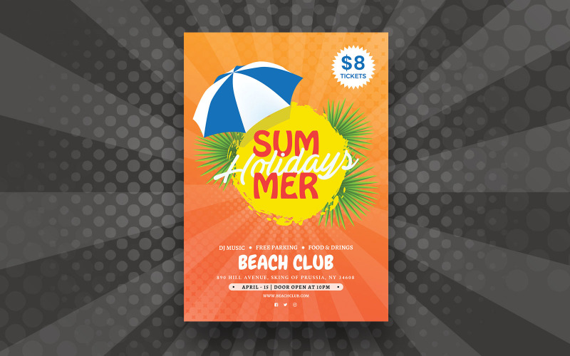 Download Фирменный стиль "Summer Flyer - Corporate Identity Template" / Summer Flyer - Corporate Identity Template - Фирменный стиль на тему графика summer,flyer,template,holiday,holidays,party,templates,drinks,food,entry,ticket,tickets,print,graphic,dj