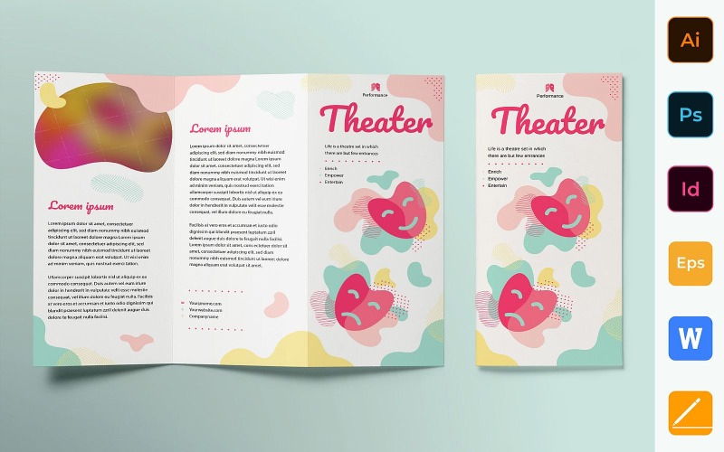 Színházi brosúra Trifold - Vállalati-azonosság sablon