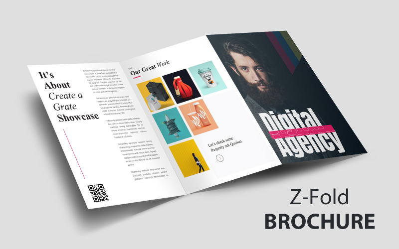 Z-Fold portfólió brosúra - Vállalati-azonosság sablon