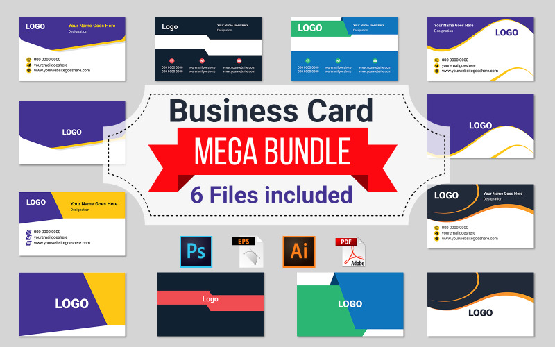 Download Фирменный стиль "Business Card  Design Bundle - Corporate Identity Template" / Business Card  Design Bundle - Corporate Identity Template - Фирменный стиль на тему графика abstract,background,banner,blank,brand,branding,business,card,clean,color,company,concept,contact,corporate,creative,decoration,design,elegant,element,elements