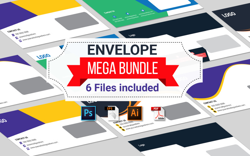 Download Фирменный стиль "Envelope  Design Bundle - Corporate Identity Template" / Envelope  Design Bundle - Corporate Identity Template - Фирменный стиль на тему графика white,text,decoration,element,color,concept,creative,layout,presentation,corporate,company,id,office,red,logo,background,name,blank,banner,print