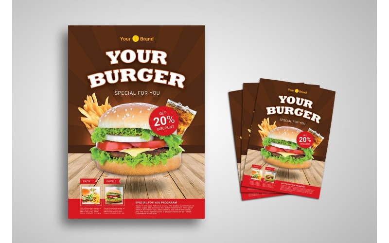 Flyer Burger Paketi - Kurumsal Kimlik Şablonu