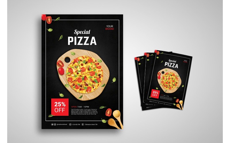 Download Фирменный стиль "Flyer   Special Pizza - Corporate Identity Template" / Flyer   Special Pizza - Corporate Identity Template - Фирменный стиль на тему графика background,banner,brochure,cooking,creative,delivery,dessert,eastern,flyer,flyer design,flyer psd template,food,fresh,healthy,layout,leaflet,lunch