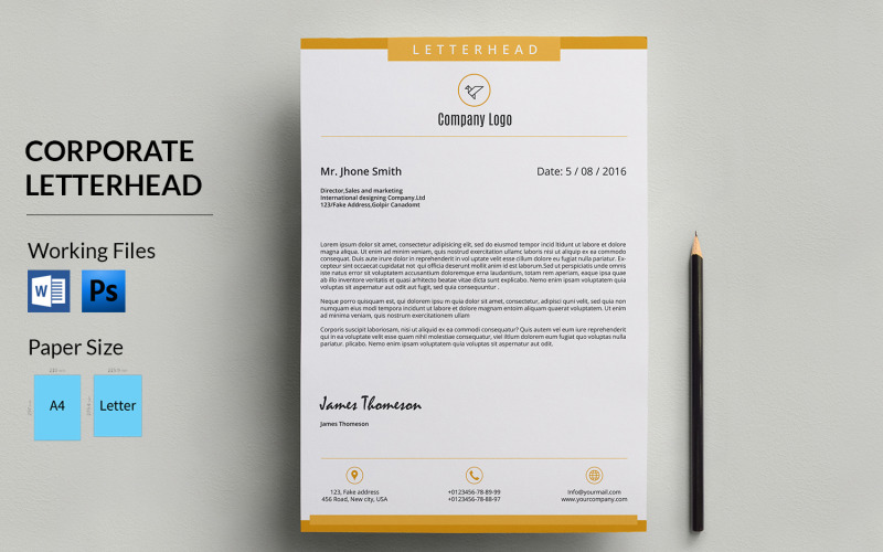 Papel timbrado - modelo de identidade corporativa
