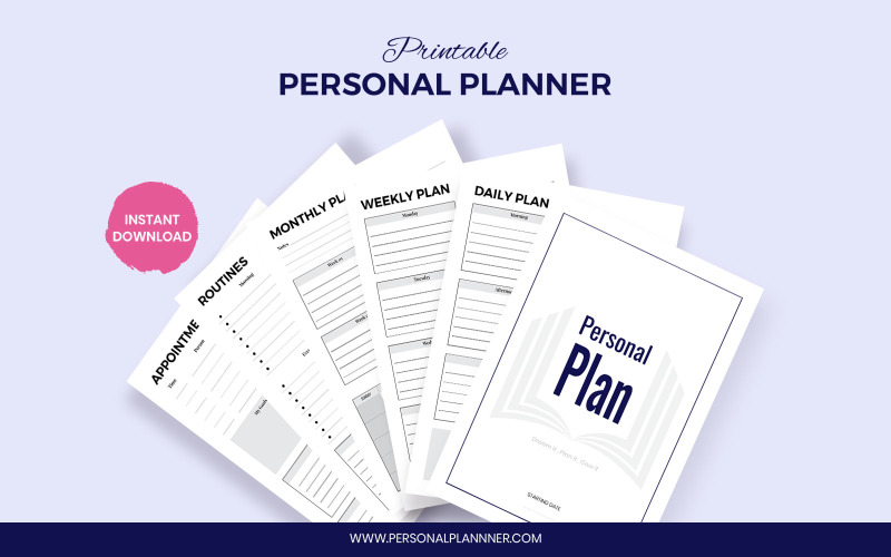 Download Фирменный стиль "Personal Planner - Corporate Identity Template" / Personal Planner - Corporate Identity Template - Фирменный стиль на тему графика personal,planner,daily,productivity,improve,time,management,increase,your,mindfulness,person,table,sheet,print,template