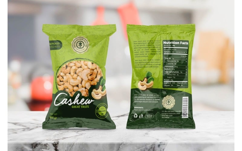 Cashew verpakking - Huisstijl sjabloon