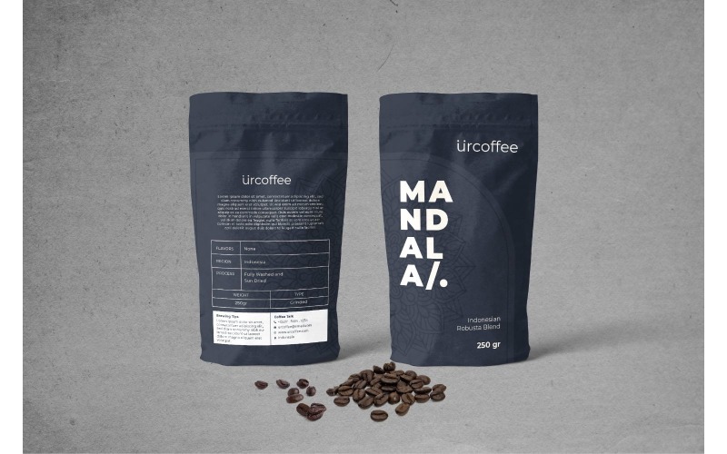 Confezione Mandala Coffee - Modello di identità aziendale