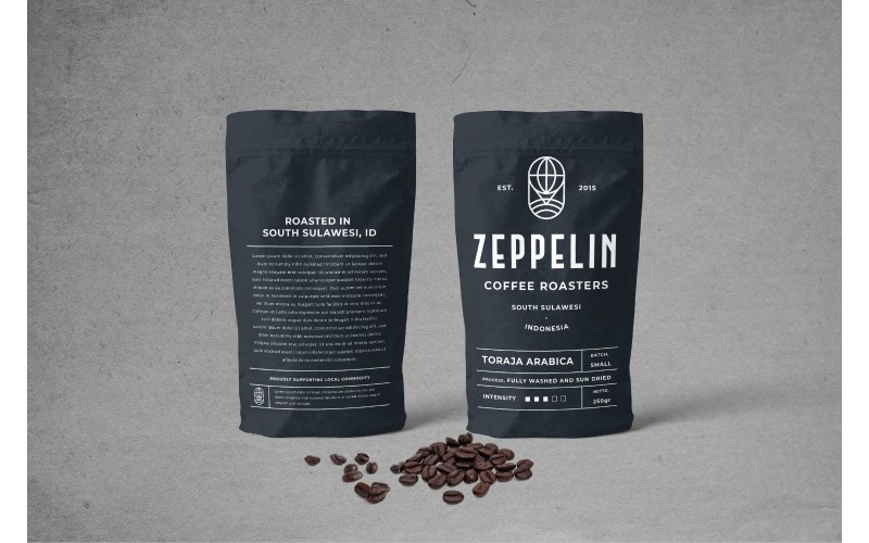 Embalagem Zeppelin - modelo de identidade corporativa