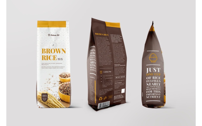 Emballage Rice Brown - Modèle d'identité d'entreprise