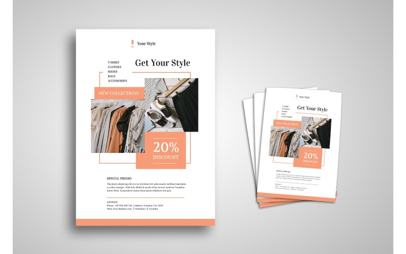 Estilo de ropa Flyer - Plantilla de identidad corporativa