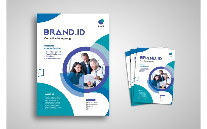 Download Фирменный стиль "Flyer  Consultants Agency - Corporate Identity Template" / Flyer  Consultants Agency - Corporate Identity Template - Фирменный стиль на тему графика brand,business,business casual,business person,businessman,cooperation,corporate,creative,creativity,finance,industry,information,innovation,layout,marketing,network,office,print,professional