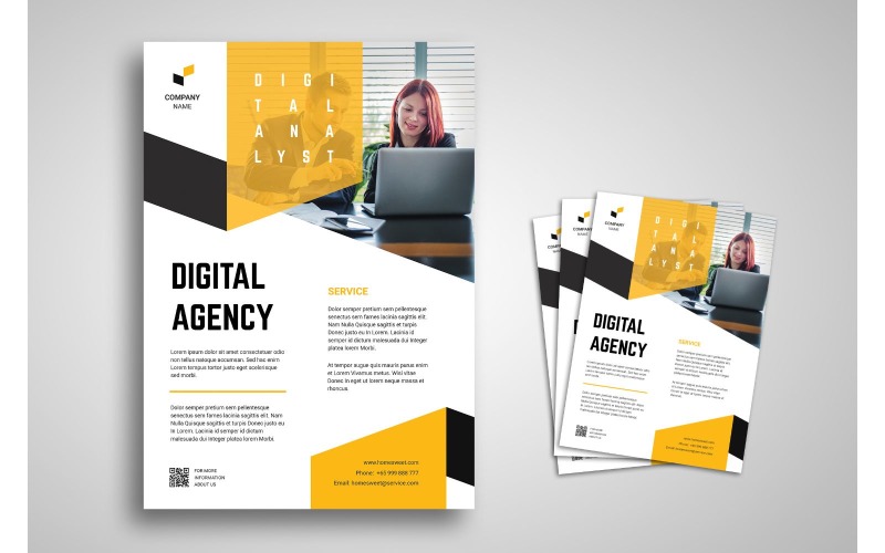 Download Фирменный стиль "Flyer  Digital Agency - Corporate Identity Template" / Flyer  Digital Agency - Corporate Identity Template - Фирменный стиль на тему графика brand,business,business casual,business person,businessman,cooperation,corporate,creative,creativity,finance,industry,information,innovation,layout,marketing,network,office,print,professional