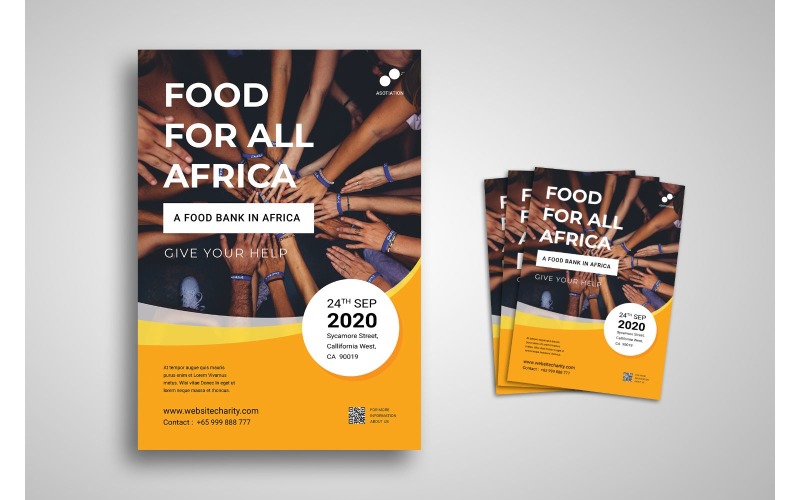 Flyer Food For Africa - Modello di identità aziendale