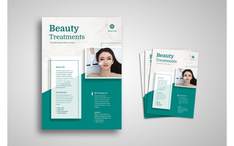 Flyer Tratamentos de beleza - modelo de identidade corporativa