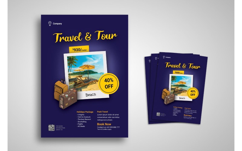 Flyer Travel & Tour - Vállalati-azonosság sablon