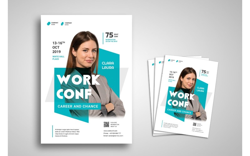 Flyer Work Conf - Modello di identità aziendale