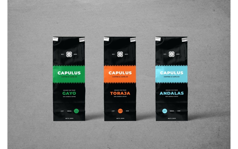 Download Фирменный стиль "Packaging  Capulus Premium - Corporate Identity Template" / Packaging  Capulus Premium - Corporate Identity Template - Фирменный стиль на тему графика adobe illustration,adobe photoshop,advertising,bag,brand,business,cup,mockup,package,packaging,plastic,product,retail,shop,snack,template