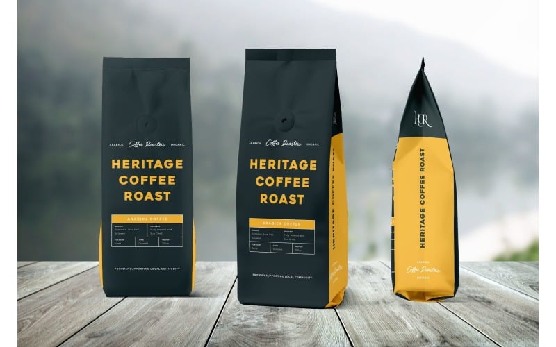 Download Фирменный стиль "Packaging  Heritage Coffee Roast - Corporate Identity Template" / Packaging  Heritage Coffee Roast - Corporate Identity Template - Фирменный стиль на тему графика adobe illustration,adobe photoshop,advertising,bag,brand,business,cup,mockup,package,packaging,plastic,product,retail,shop,snack,template