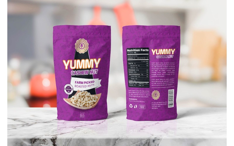 Download Фирменный стиль "Packaging  Yummy Cashew Nut - Corporate Identity Template" / Packaging  Yummy Cashew Nut - Corporate Identity Template - Фирменный стиль на тему графика adobe illustration,adobe photoshop,advertising,bag,brand,business,cup,mockup,package,packaging,plastic,product,retail,shop,snack,template
