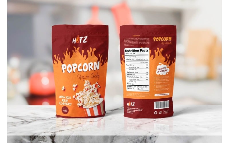 Popcorn csomagolása - Vállalati-azonosság sablon