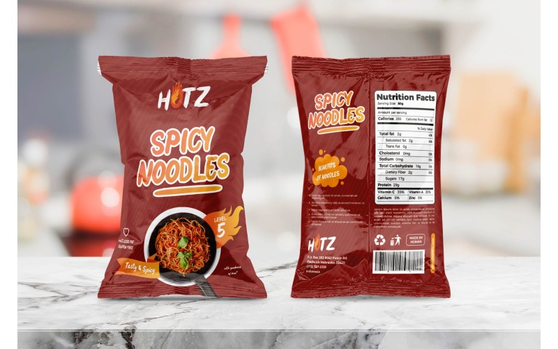 Verpakking Spicy Noodle - Huisstijlsjabloon