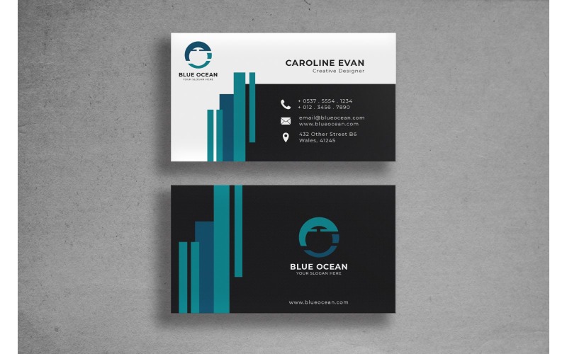 Download Фирменный стиль "Business Card Blue Ocean - Corporate Identity Template" / Business Card Blue Ocean - Corporate Identity Template - Фирменный стиль на тему графика adobe illustrator,adobe photoshop,branding,business card,companies,contact,identity,information,marketing,name,print,professional,profile,resume,template