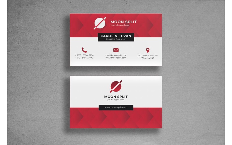 Download Фирменный стиль "Business Card Moon Split - Corporate Identity Template" / Business Card Moon Split - Corporate Identity Template - Фирменный стиль на тему графика adobe illustrator,adobe photoshop,branding,business card,companies,contact,identity,information,marketing,name,print,professional,profile,resume,template