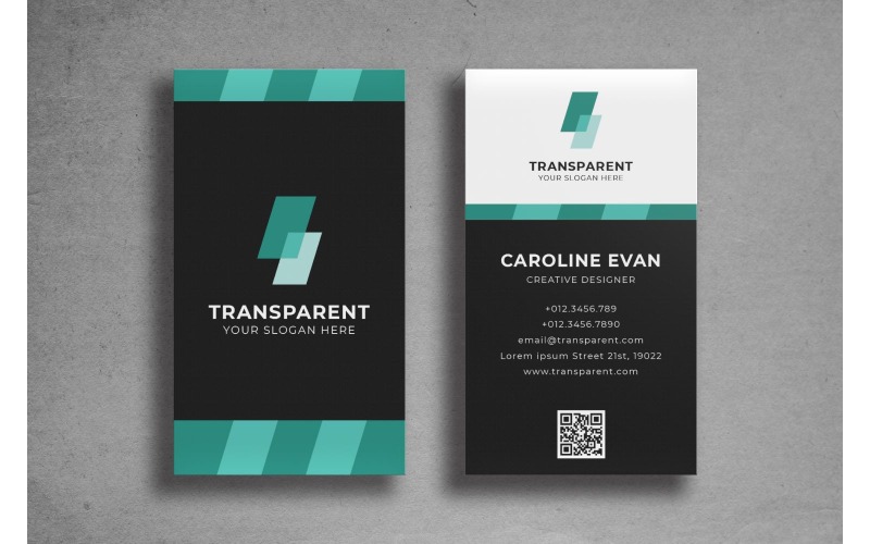 Cartão de visita transparente - modelo de identidade corporativa