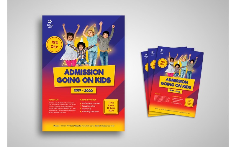 Download Фирменный стиль "Flyer  Admission on Kids - Corporate Identity Template" / Flyer  Admission on Kids - Corporate Identity Template - Фирменный стиль на тему графика brand,business,business casual,business person,businessman,cooperation,corporate,creative,creativity,finance,industry,information,innovation,layout,marketing,network,office,print,professional
