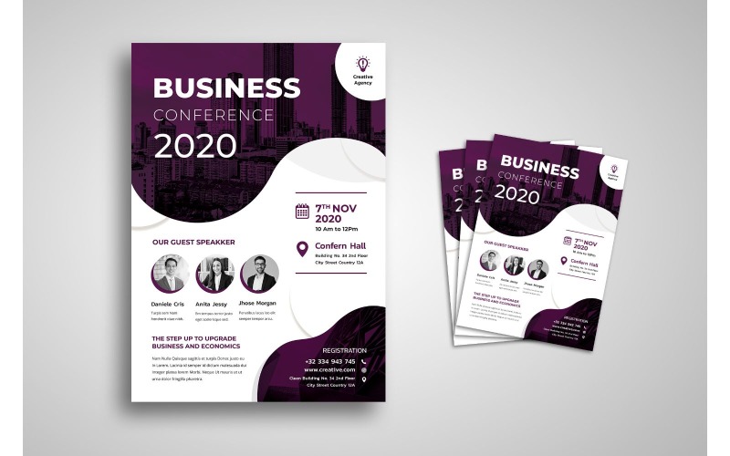Flyer  Business Conference 2020 Creative Agency - Corporate Identity Template