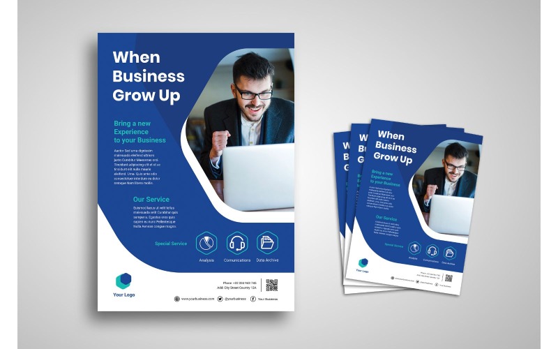 Flyer Business Grow Up - Vállalati-azonosság sablon