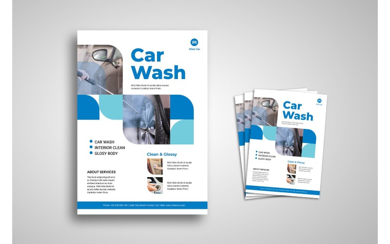Flyer Car Wash - Modèle d'identité d'entreprise