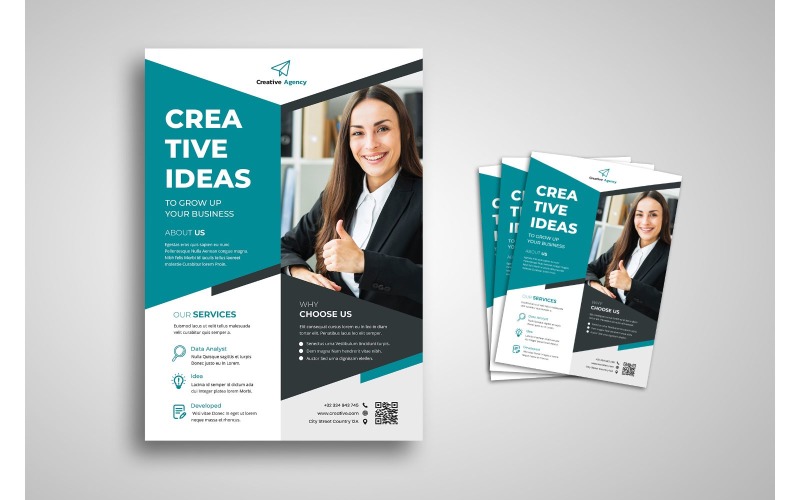 Download Фирменный стиль "Flyer  Creative Idea 2020 - Corporate Identity Template" / Flyer  Creative Idea 2020 - Corporate Identity Template - Фирменный стиль на тему графика brand,business,business casual,business person,businessman,cooperation,corporate,creative,creativity,finance,industry,information,innovation,layout,marketing,network,office,print,professional