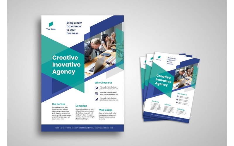 Download Фирменный стиль "Flyer  Creative  Innovation Agency - Corporate Identity Template" / Flyer  Creative  Innovation Agency - Corporate Identity Template - Фирменный стиль на тему графика brand,business,business casual,business person,businessman,cooperation,corporate,creative,creativity,finance,industry,information,innovation,layout,marketing,network,office,print,professional