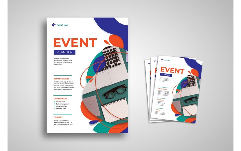 Flyer Event Planner - Plantilla de identidad corporativa
