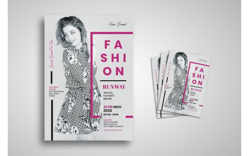Download Фирменный стиль "Flyer  Fashion Runway - Corporate Identity Template" / Flyer  Fashion Runway - Corporate Identity Template - Фирменный стиль на тему графика brand,business,business casual,business person,businessman,cooperation,corporate,creative,creativity,finance,industry,information,innovation,layout,marketing,network,office,print,professional