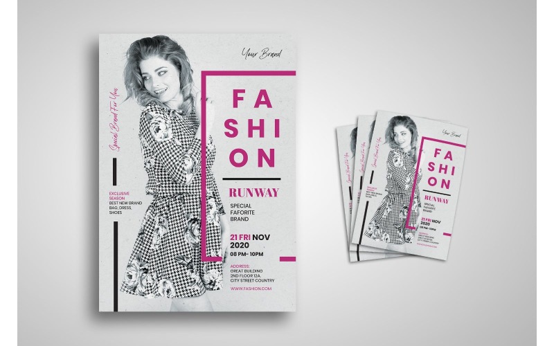 Flyer Fashion Runway - Plantilla de identidad corporativa
