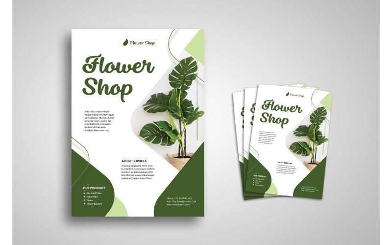 Flyer Flower Shop - Plantilla de identidad corporativa