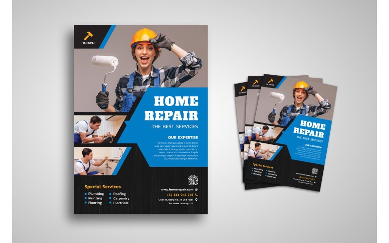 Download Фирменный стиль "Flyer  Home Repair - Corporate Identity Template" / Flyer  Home Repair - Corporate Identity Template - Фирменный стиль на тему графика brand,business,business casual,business person,businessman,cooperation,corporate,creative,creativity,finance,industry,information,innovation,layout,marketing,network,office,print,professional