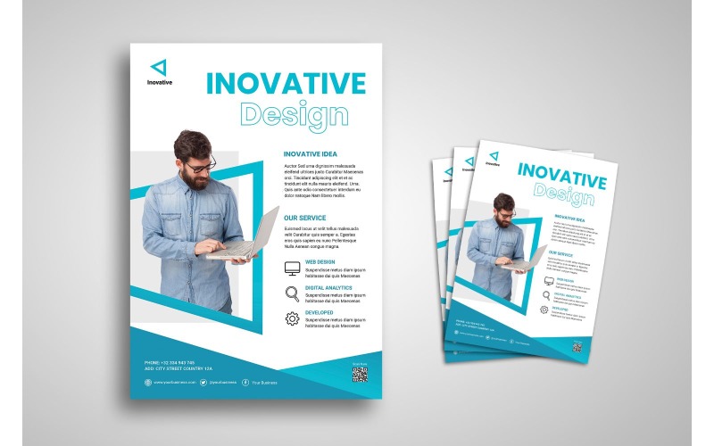 Flyer Innovatives Design - Vorlage für Corporate Identity