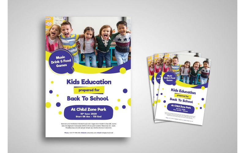Flyer Kids Education - Modèle d'identité d'entreprise