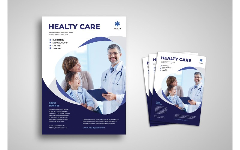 Folheto Healty Care - Modelo de identidade corporativa