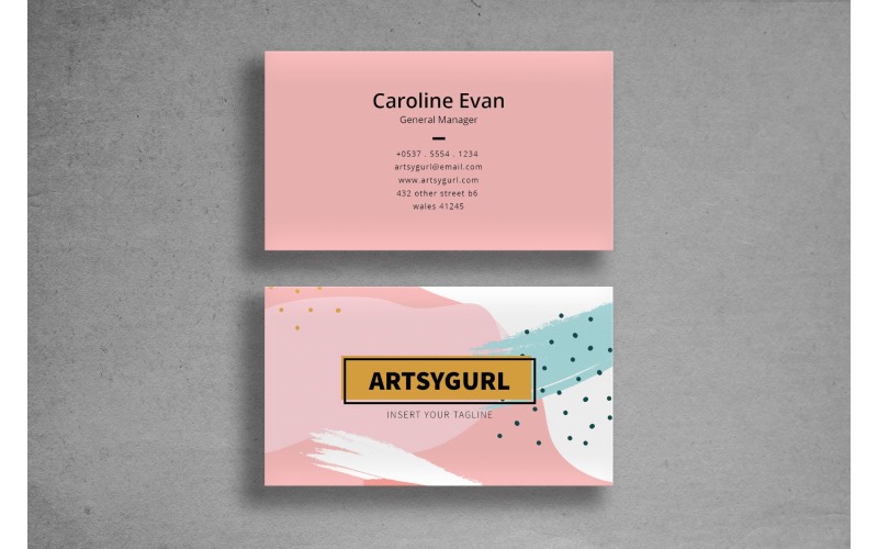 Visitenkarte Artsygurl - Corporate Identity Vorlage