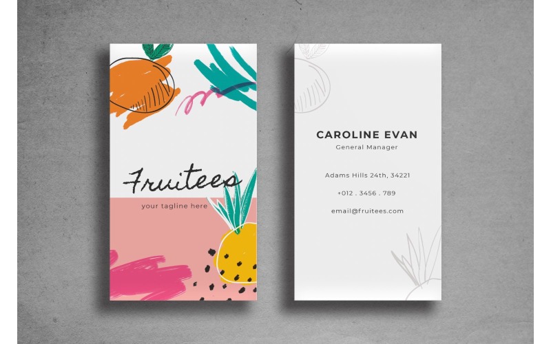 Візитна картка Fruitees - шаблон фірмового стилю