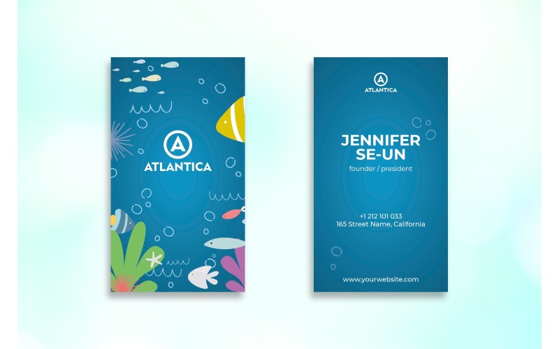 Carte de visite Atlantica - Modèle d'identité d'entreprise