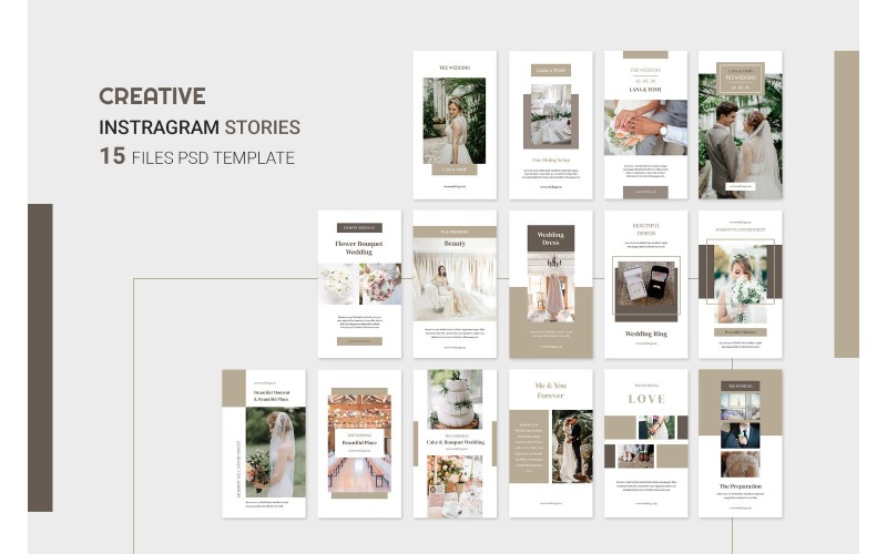 Download Фирменный стиль "Instagram  Wedding - Corporate Identity Template" / Instagram  Wedding - Corporate Identity Template - Фирменный стиль на тему графика adobe photoshop,brand,casual,instagram,lifestyle,online,platform,posts,potraits,shop,social media,stories,template,trendy